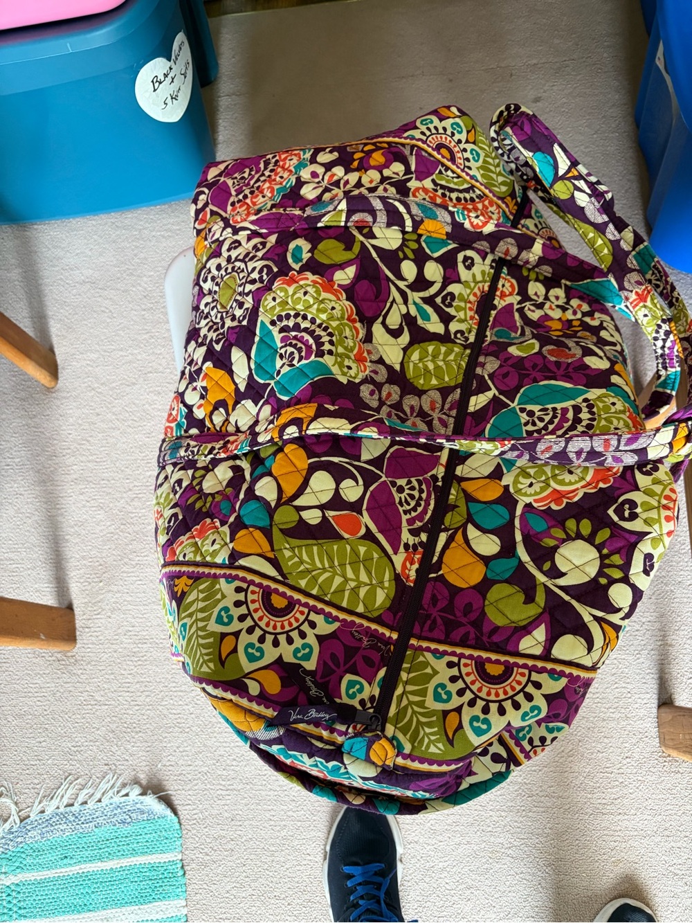 Vera Bradley Purple Multicolor Quilted Duffel Bag